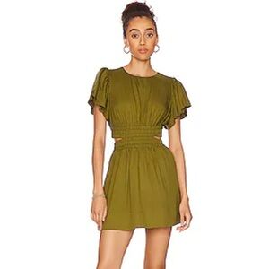 Anna Nata x REVOLVE Spencer Open Back Mini Dress Olive Green Size M